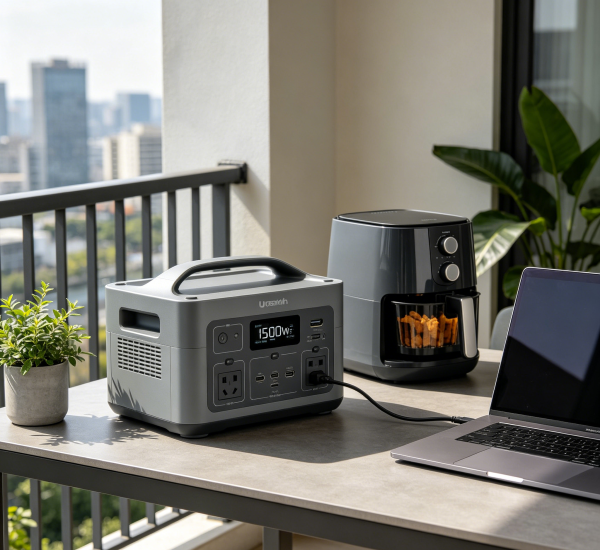 1500Wh 1500W Medium Capacity Portable Power Station, Pure Sine Wave LiFePO4 Solar Generator, Compact All-in-One Power Supply for Family Camping, Van Life & Daily Emergency Backup