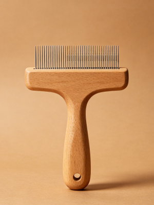 Double Sided Pet Grooming Rake Undercoat Deshedding Tool for Long Haired Pets