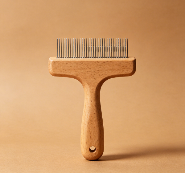 Double Sided Pet Grooming Rake Undercoat Deshedding Tool for Long Haired Pets
