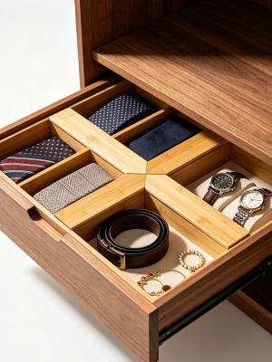 Bamboo Drawer Organizer Divider Set