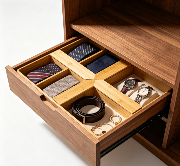 Bamboo Drawer Organizer Divider Set