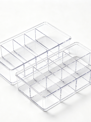 Clear Plastic Drawer Divider Organizer Trays