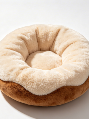 Donut Calming Anti-Anxiety Pet Bed Washable Round Bed for Dogs & Cats