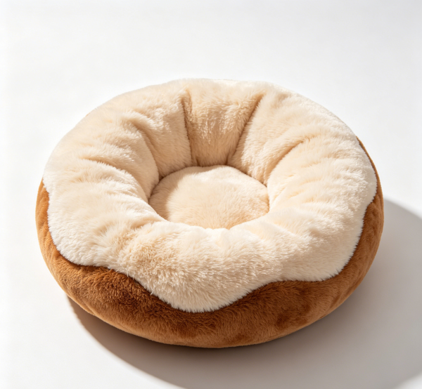 Donut Calming Anti-Anxiety Pet Bed Washable Round Bed for Dogs & Cats