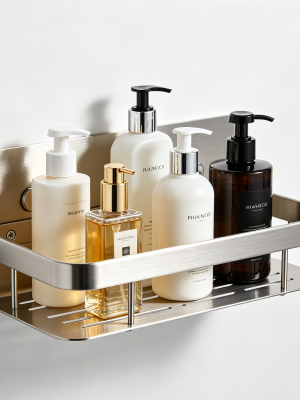 Drill-Free Bathroom Wall Storage Shelf