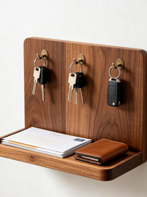 Drill-Free Entryway Key & Mail Wall Organizer