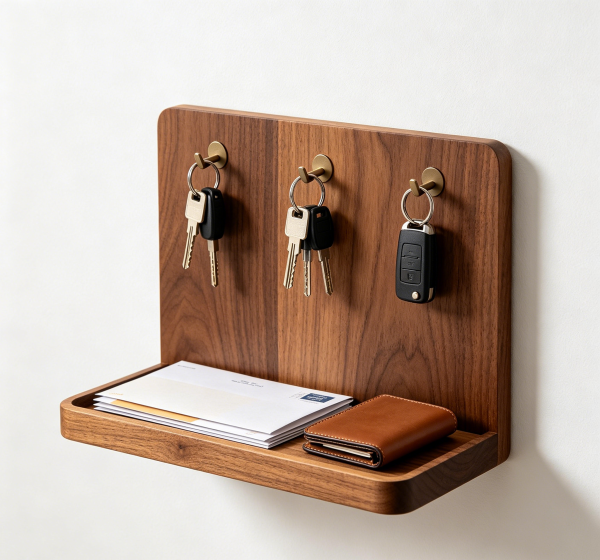 Drill-Free Entryway Key & Mail Wall Organizer