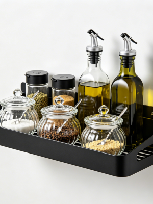 Drill-Free Kitchen Spice Wall Rack