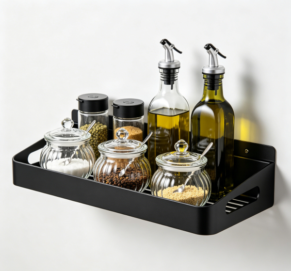 Drill-Free Kitchen Spice Wall Rack