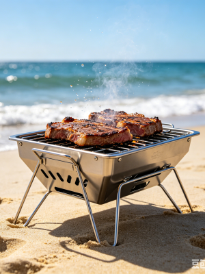 Premium 304 Stainless Steel Disassembled Portable Charcoal BBQ Grill