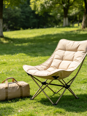 Outdoor Lounge Chair with Side Storage Pocket & Headrest