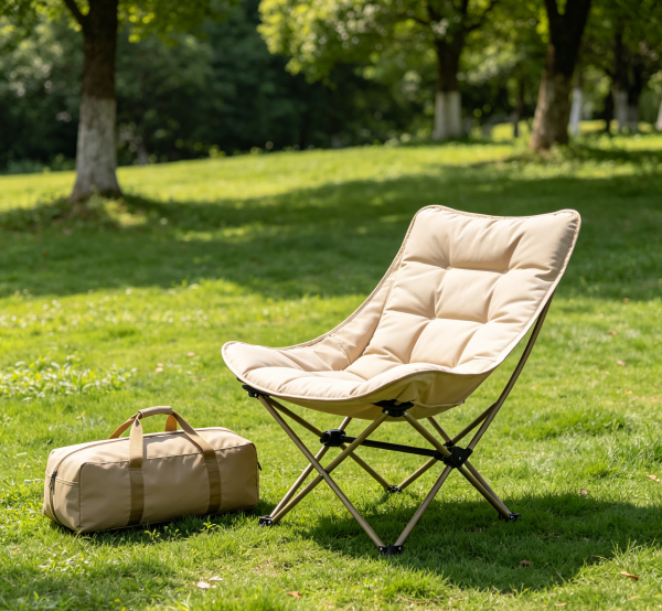 Outdoor Lounge Chair with Side Storage Pocket & Headrest
